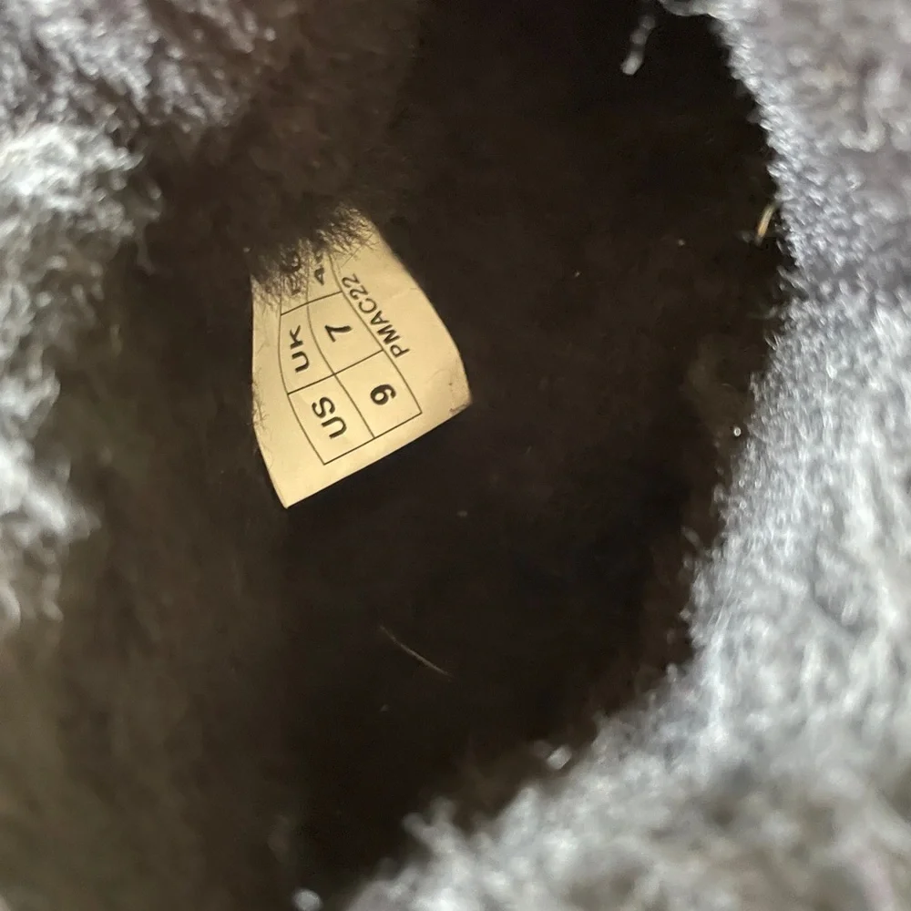 Cozy Black Fur-Trimmed Ankle Boots - Picture 5 of 8